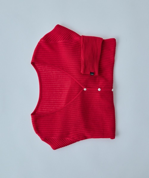 VION(ヴィオン)の「シアータイトリブカーディガン / Sheer Tight Rib Cardigan(カーディガン/ボレロ・レディース・ブラック/レッド/ホワイト・FREE)」の14枚目の写真