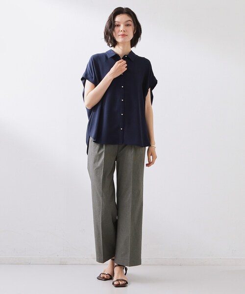 THE SHOP TK （ザ ショップ ティーケー ）の「【XS-XL/着丈選べる/ひんやり】ハイパーストレッチ ワイドパンツ（その他パンツ・レディース・チャコールグレー/ナチュラル/ブラック/ネイビー・01/02/03/10/11/12/13/14）」の7枚目の写真
