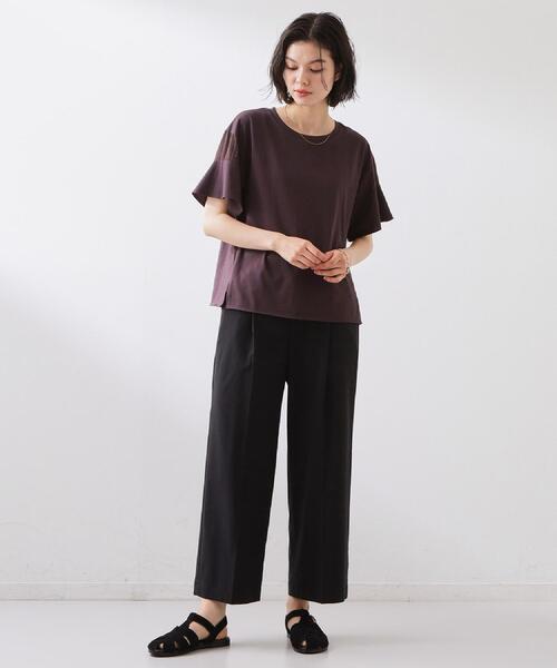 THE SHOP TK （ザ ショップ ティーケー ）の「【XS-XL/着丈選べる/ひんやり】ハイパーストレッチ ワイドパンツ（その他パンツ・レディース・チャコールグレー/ナチュラル/ブラック/ネイビー・01/02/03/10/11/12/13/14）」の22枚目の写真