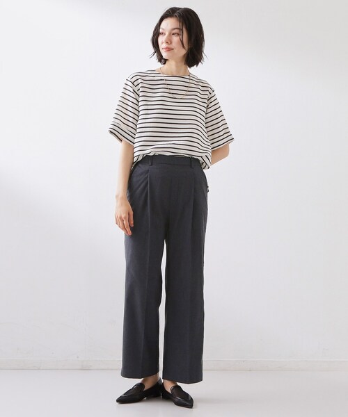 THE SHOP TK (ザ ショップ ティーケー )の「【XS-XL/着丈選べる/ひんやり】暑い夏も心地よく ストレッチワイドパンツ(その他パンツ・レディース・チャコールグレー/ナチュラル/ブラック/ネイビー・01/02/03/10/11/12/13/14)」の9枚目の写真