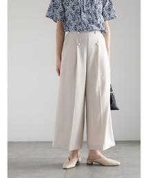 【遮熱】麻調ワイドクロップトパンツ