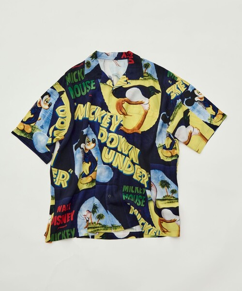 PORTER CLASSIC(ポータークラシック)の「【PORTER CLASSIC/ポータークラシック】DP-024-3963-0041/NV/DSNY V_ ALOHA SHIRT/MKY&BIRD(シャツ/ブラウス・メンズ・ネイビー・M/L)」の1枚目の写真