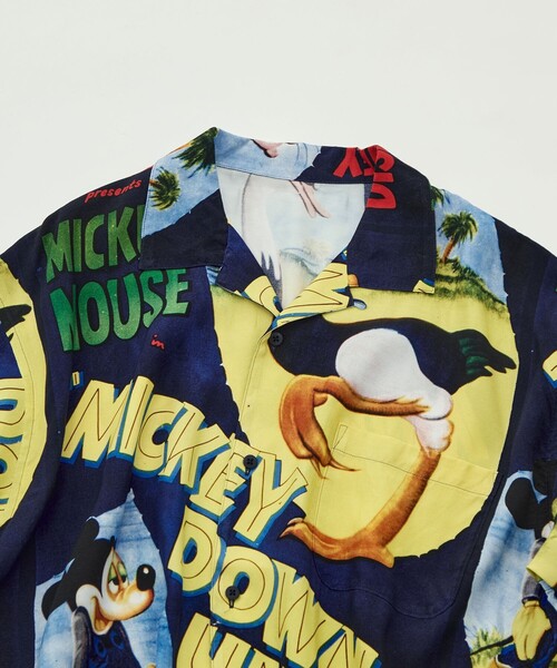 PORTER CLASSIC(ポータークラシック)の「【PORTER CLASSIC/ポータークラシック】DP-024-3963-0041/NV/DSNY V_ ALOHA SHIRT/MKY&BIRD(シャツ/ブラウス・メンズ・ネイビー・M/L)」の2枚目の写真