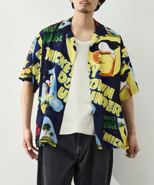 PORTER CLASSIC(ポータークラシック)の「【PORTER CLASSIC/ポータークラシック】DP-024-3963-0041/NV/DSNY V_ ALOHA SHIRT/MKY&BIRD(シャツ/ブラウス・メンズ・ネイビー・M/L)」の4枚目の写真