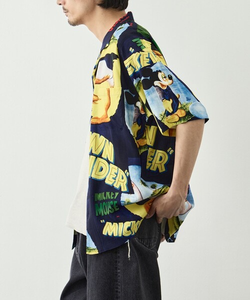 PORTER CLASSIC(ポータークラシック)の「【PORTER CLASSIC/ポータークラシック】DP-024-3963-0041/NV/DSNY V_ ALOHA SHIRT/MKY&BIRD(シャツ/ブラウス・メンズ・ネイビー・M/L)」の6枚目の写真