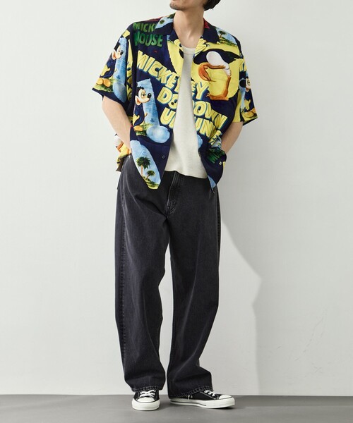 PORTER CLASSIC(ポータークラシック)の「【PORTER CLASSIC/ポータークラシック】DP-024-3963-0041/NV/DSNY V_ ALOHA SHIRT/MKY&BIRD(シャツ/ブラウス・メンズ・ネイビー・M/L)」の8枚目の写真