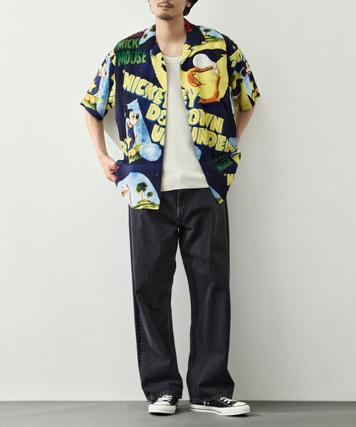 PORTER CLASSIC(ポータークラシック)の「【PORTER CLASSIC/ポータークラシック】DP-024-3963-0041/NV/DSNY V_ ALOHA SHIRT/MKY&BIRD(シャツ/ブラウス・メンズ・ネイビー・M/L)」の9枚目の写真
