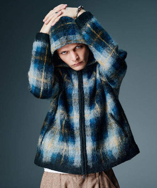 Check Knit Hoodie / チェックニットフーディー（ニット/セーター