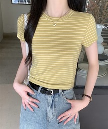 クルーネックボーダーTシャツ