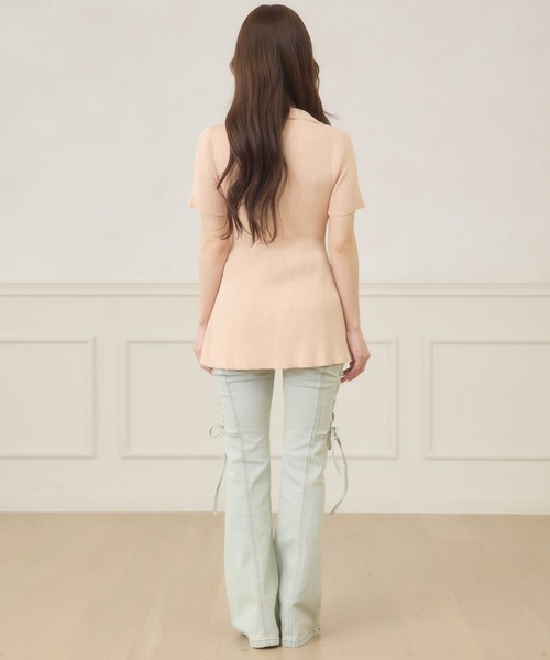 Ambre Neige(アンブルネージュ)の「polo collar peplum knit cardigan / ポロエリペプラムニットカーディガン(ニット/セーター・レディース・サックスブルー/ライトピンク/ライトベージュ・FREE)」の22枚目の写真