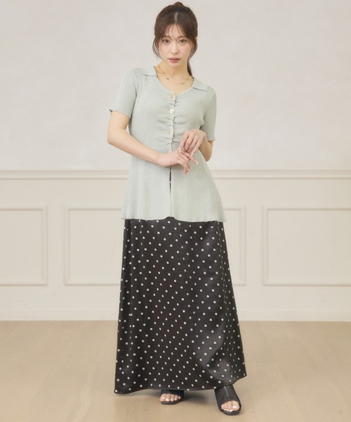 Ambre Neige(アンブルネージュ)の「polo collar peplum knit cardigan / ポロエリペプラムニットカーディガン(ニット/セーター・レディース・サックスブルー/ライトピンク/ライトベージュ・FREE)」の11枚目の写真