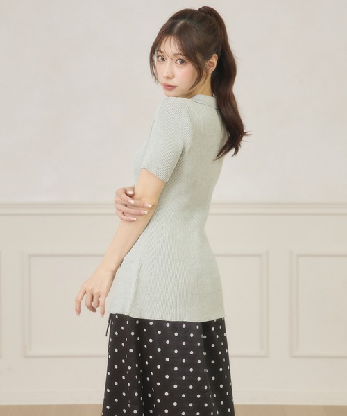 Ambre Neige(アンブルネージュ)の「polo collar peplum knit cardigan / ポロエリペプラムニットカーディガン(ニット/セーター・レディース・サックスブルー/ライトピンク/ライトベージュ・FREE)」の10枚目の写真