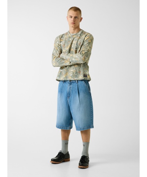GUESS JEANS(ゲスジーンズ)の「MENS Waffle Tee Tシャツ 長袖 ロンT(Tシャツ/カットソー・メンズ・グリーン系カモフラージュ・LARGE/MEDIUM/X-LARGE/SMALL)」の4枚目の写真