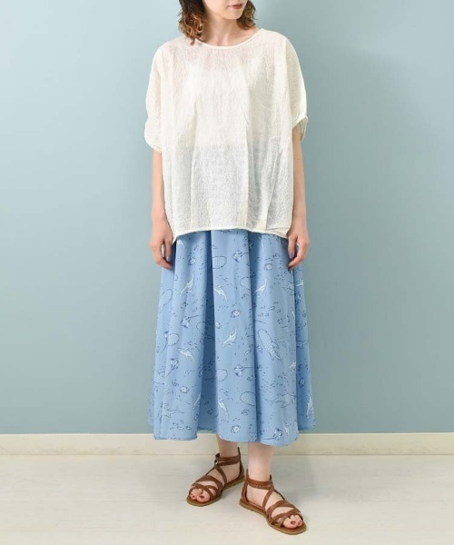 Bleu Bleuet(ブルーブルーエ)の「海の生き物総柄スカート(スカート・レディース・ネイビー/ブルー・M)」の16枚目の写真