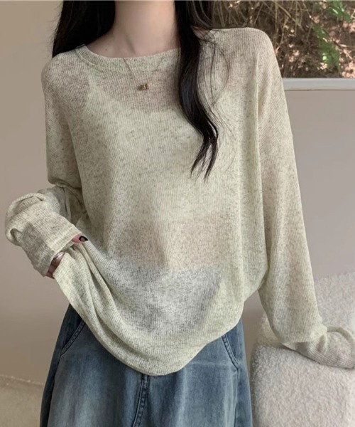 Flugge(フラッジー)の「シアーミックスサマーニット(ニット/セーター・レディース・グリーン/グレー・LARGE/MEDIUM)」の2枚目の写真