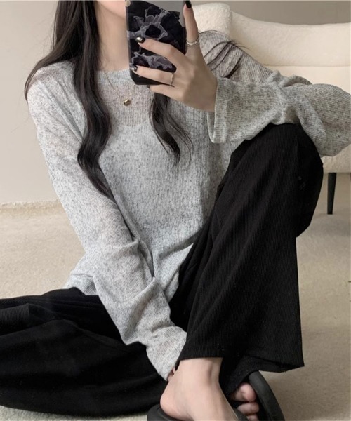 Flugge(フラッジー)の「シアーミックスサマーニット(ニット/セーター・レディース・グリーン/グレー・LARGE/MEDIUM)」の11枚目の写真