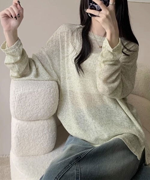 Flugge(フラッジー)の「シアーミックスサマーニット(ニット/セーター・レディース・グリーン/グレー・LARGE/MEDIUM)」の7枚目の写真