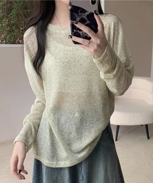 Flugge(フラッジー)の「シアーミックスサマーニット(ニット/セーター・レディース・グリーン/グレー・LARGE/MEDIUM)」の4枚目の写真