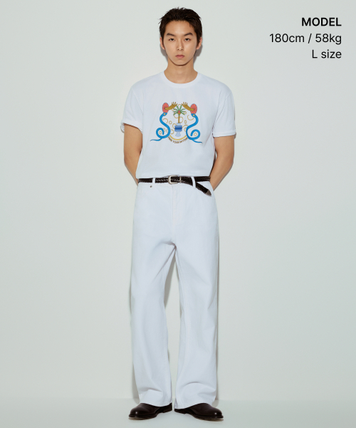 MUSINSA STANDARD（ムシンサスタンダード）の「[アートアンドティ] キムナイル_マインドセットTシャツ [ホワイト]（Tシャツ/カットソー・メンズ・その他・MEDIUM/LARGE/X-LARGE/2XL）」の2枚目の写真