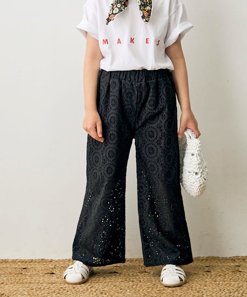Piet(ピエット)の「【綿100%】レースロングパンツ(その他パンツ・キッズ・ブラック/ブルー/ホワイト・130/120/110/100)」の2枚目の写真