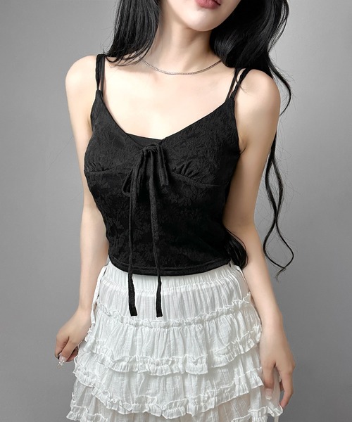FOLLOWIN(フォロウィン)の「【セットアップ】フラワーレースリボンキャミ&ボレロ(セットアップ・レディース・ホワイト/ブラック・FREE)」の15枚目の写真