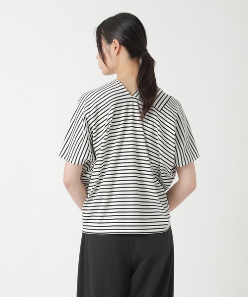 ZUCCa(ズッカ)の「CENTER STRIPE JERSEY / Tシャツ(Tシャツ/カットソー・レディース・ホワイト・M size)」の2枚目の写真