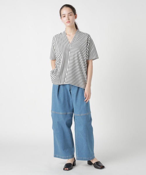 ZUCCa(ズッカ)の「CENTER STRIPE JERSEY / Tシャツ(Tシャツ/カットソー・レディース・ホワイト・M size)」の8枚目の写真