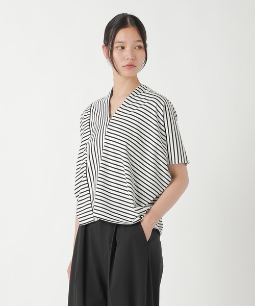 ZUCCa(ズッカ)の「CENTER STRIPE JERSEY / Tシャツ(Tシャツ/カットソー・レディース・ホワイト・M size)」の9枚目の写真