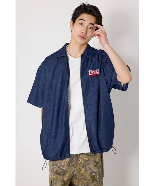 RODEO CROWNS WIDE BOWL(ロデオクラウンズワイドボウル)の「Coolist Denim ZIPシャツ(シャツ/ブラウス・メンズ・ライトブルー/ネイビー/グレー・MEDIUM/LARGE)」の3枚目の写真