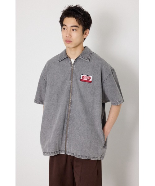 RODEO CROWNS WIDE BOWL(ロデオクラウンズワイドボウル)の「Coolist Denim ZIPシャツ(シャツ/ブラウス・メンズ・ライトブルー/ネイビー/グレー・MEDIUM/LARGE)」の2枚目の写真
