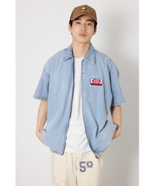 RODEO CROWNS WIDE BOWL(ロデオクラウンズワイドボウル)の「Coolist Denim ZIPシャツ(シャツ/ブラウス・メンズ・ライトブルー/ネイビー/グレー・MEDIUM/LARGE)」の7枚目の写真