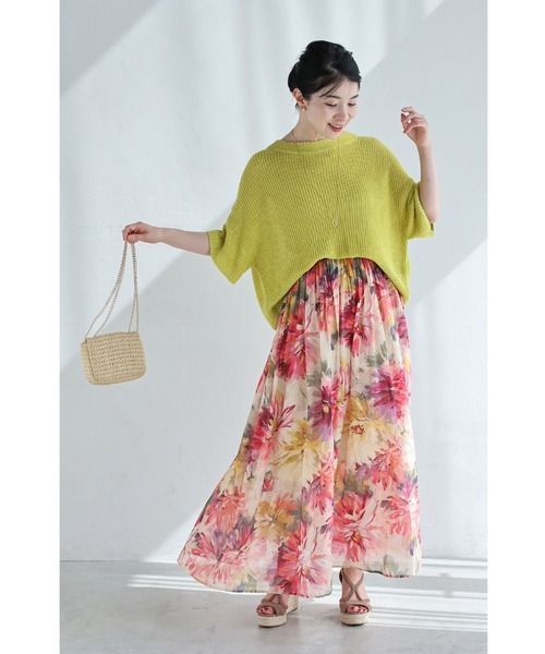 cawaii（カワイイ）の「鮮やかな花揺らめく彩花ロングスカート（スカート・レディース・ピンク・FREE）」の20枚目の写真