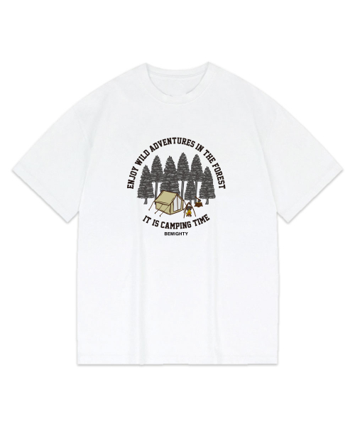 BEMIGHTY（ビーマイティー）の「フォレストキャンプ オーバーサイズ 半袖Tシャツ [メランジェグレー]（Tシャツ/カットソー・メンズ・その他・LARGE/X-LARGE/XX-LARGE）」の2枚目の写真