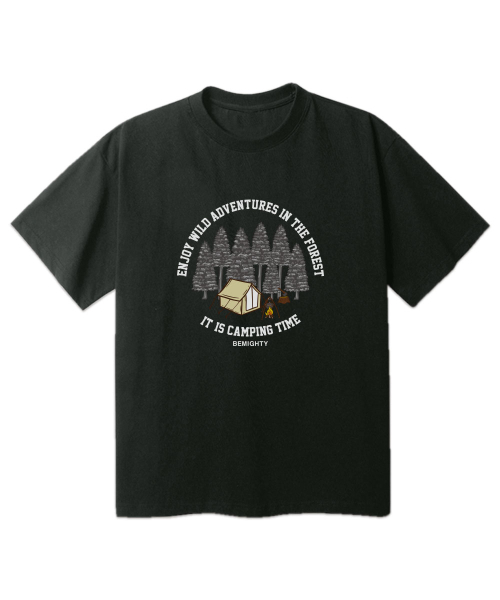 BEMIGHTY（ビーマイティー）の「フォレストキャンプ オーバーサイズ 半袖Tシャツ [メランジェグレー]（Tシャツ/カットソー・メンズ・その他・LARGE/X-LARGE/XX-LARGE）」の4枚目の写真