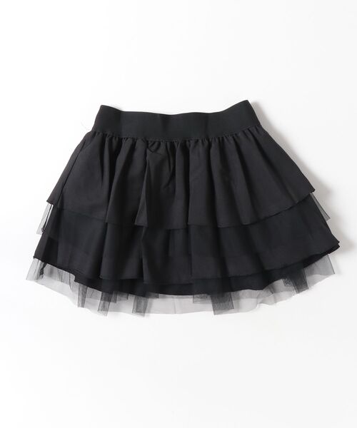 tinkerend(ティンカーエンド)の「Lace-up Tiered Flared Mini Skirt / レースアップティアードフレアミニスカート(スカート・レディース・ブラック・FREE)」の9枚目の写真