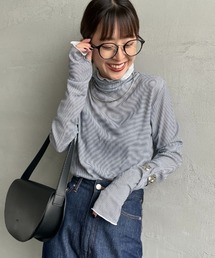 [MILLER/ミラー] 別注 パネルリブ シアータートルネックTシャツ