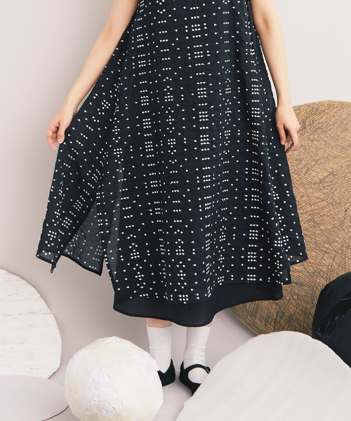 yuni（ユニ　）の「△Cotton/Nylon sheer memory dot 刺繍 layer one-piece ”　dot dot dot　”（ワンピース・レディース・その他・FREE）」の10枚目の写真