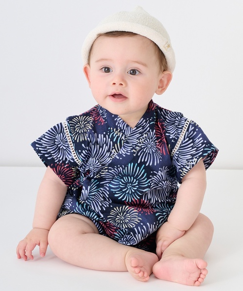 petit main(プティマイン)の「BABY BOYSアソート甚平(浴衣・キッズ・カラフル/サックスブルー/ネイビー・70cm/80cm)」の2枚目の写真