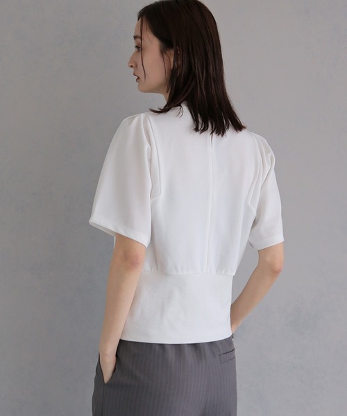 &g'aime(アンジェム)の「【&g'aime 】裾リブトップス Ribbed-Hem Tops(Tシャツ/カットソー・レディース・ブラック/ホワイト・FREE)」の8枚目の写真