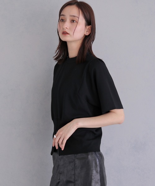 &g'aime(アンジェム)の「【&g'aime 】裾リブトップス Ribbed-Hem Tops(Tシャツ/カットソー・レディース・ブラック/ホワイト・FREE)」の18枚目の写真