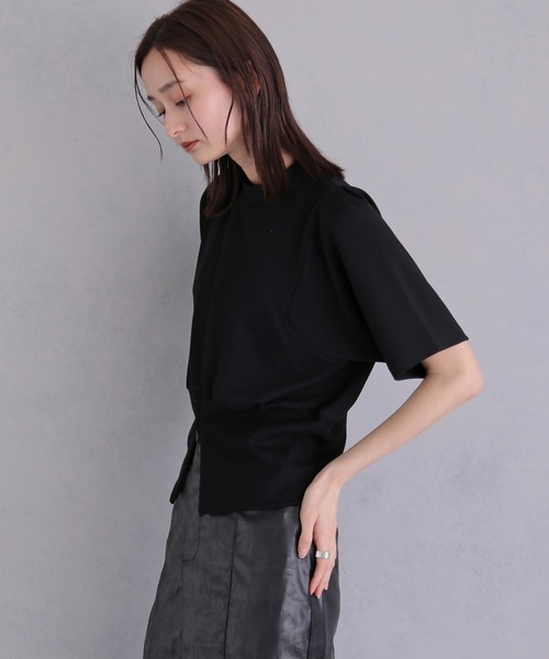 &g'aime(アンジェム)の「【&g'aime 】裾リブトップス Ribbed-Hem Tops(Tシャツ/カットソー・レディース・ブラック/ホワイト・FREE)」の19枚目の写真