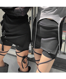GROWHIDE（グロウハイド）の「ユエルストラップレイヤードショートパンツ_チャコール（その他パンツ）」