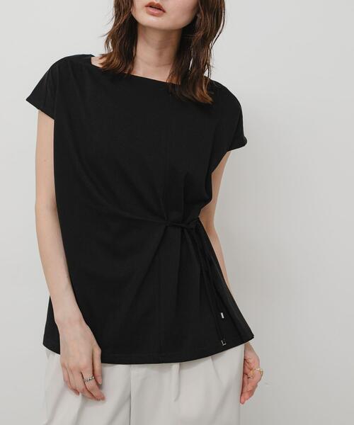 SENSE OF PLACE by URBAN RESEARCH(センスオブプレイスバイアーバンリサーチ)の「『イージーケア/接触冷感』ニュアンスコードTシャツ(Tシャツ/カットソー・レディース・オフホワイト/ライトブルー/ブラック・ONE)」の2枚目の写真