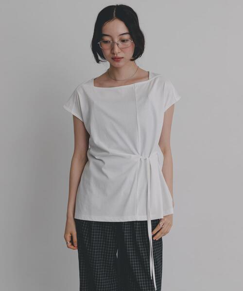 SENSE OF PLACE by URBAN RESEARCH(センスオブプレイスバイアーバンリサーチ)の「『イージーケア/接触冷感』ニュアンスコードTシャツ(Tシャツ/カットソー・レディース・オフホワイト/ライトブルー/ブラック・ONE)」の8枚目の写真