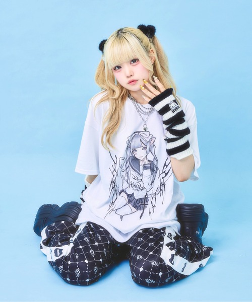 Hauls(ハウルズ)の「てらじ×Hauls コラボBIGTEE①(Tシャツ/カットソー・レディース・ホワイト/ブラック・FREE)」の3枚目の写真