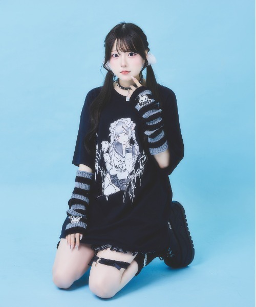 Hauls(ハウルズ)の「てらじ×Hauls コラボBIGTEE①(Tシャツ/カットソー・レディース・ホワイト/ブラック・FREE)」の4枚目の写真