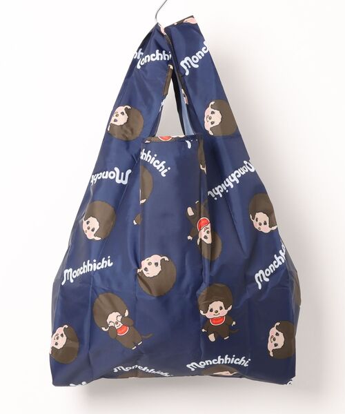 Mac-House(マックハウス)の「【 Monchhichi / モンチッチ 】総柄プリント 折りたたみ エコバッグ(エコバッグ/サブバッグ・レディース・オフホワイト/ネイビー・FREE)」の3枚目の写真