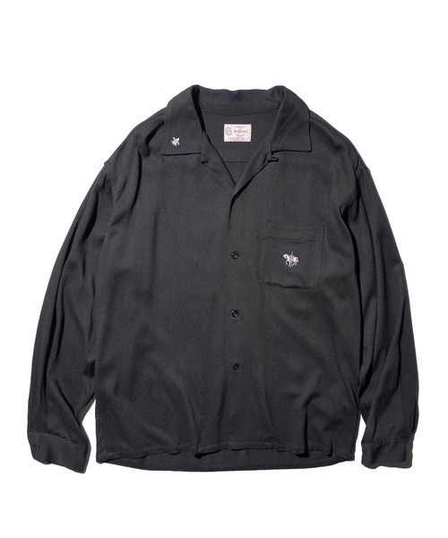 TOWNCRAFT(タウンクラフト)の「TOWNCRAFT / 50S EMBROIDERY L/S SHIRT(シャツ/ブラウス・メンズ・ブラウン/ブラック・SMALL/MEDIUM/LARGE)」の2枚目の写真