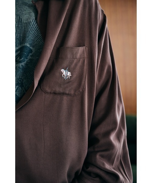 TOWNCRAFT(タウンクラフト)の「TOWNCRAFT / 50S EMBROIDERY L/S SHIRT(シャツ/ブラウス・メンズ・ブラウン/ブラック・SMALL/MEDIUM/LARGE)」の13枚目の写真