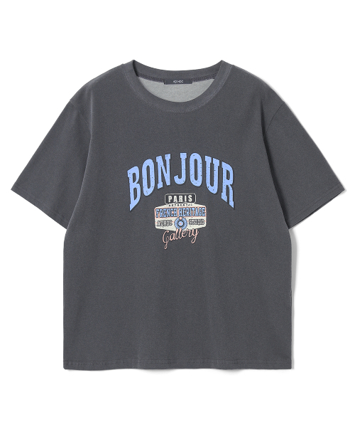 ADHOC（アドホック）の「レディース ボンジュール アートワーク Tシャツ (2 COLOR) (HC5STA7)（Tシャツ/カットソー・レディース・アイボリー/グレー・FREE）」の5枚目の写真